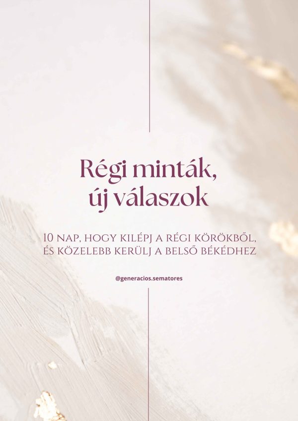 Régi minták, új válaszok kurzus